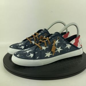 Sperry Top-Sider Seacoast Isle Stars & Stripes Red/Blue STS97664 Womens Size 7.5